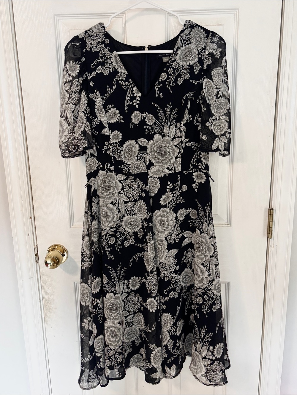 Tommy Hilfiger Navy Dress with White Floral Print
